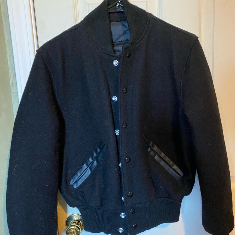 Black Varsity Bomber Jacket